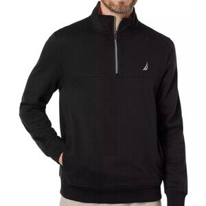Nautica Mens J-Class Classic-Fit Quarter Zip Sweatshirt XL Black NWT